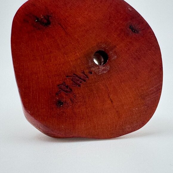 Ojime Bead Netsuke Mermaid Seated on Rock Hand-Carved Boxwood Signed Figurine - Picture 7 of 9